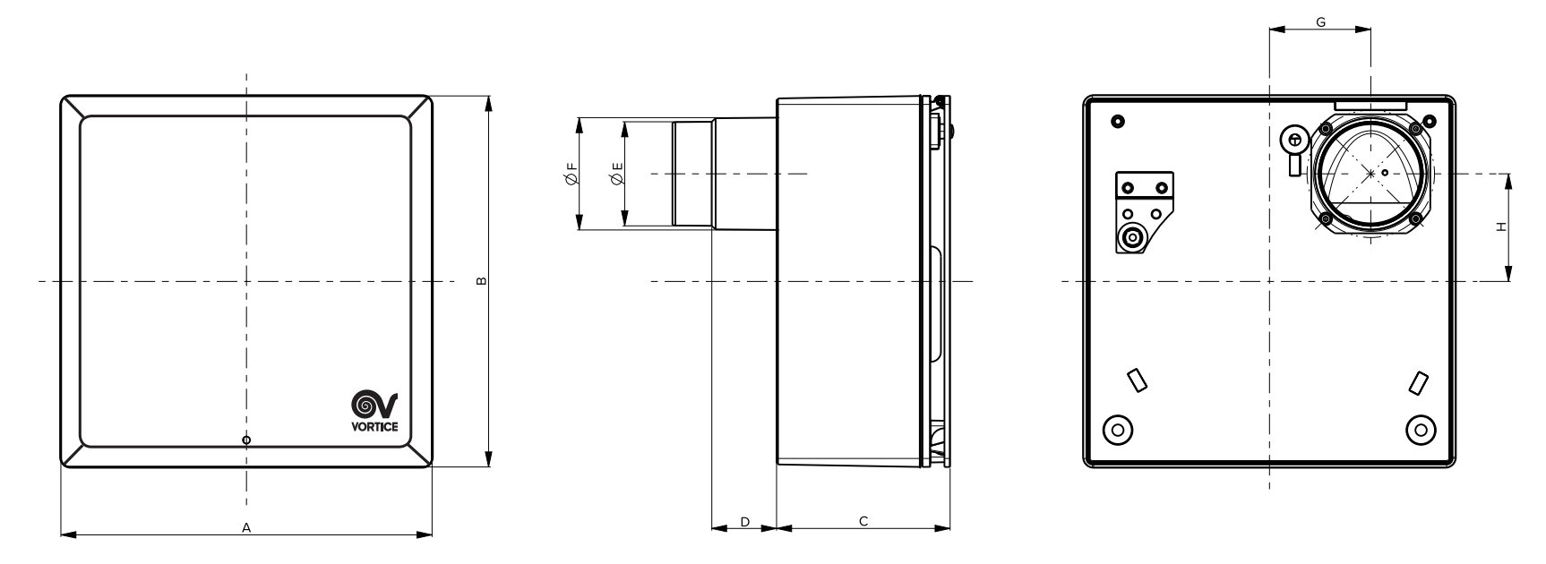 Vortice Vort Quadro Evo QE Tek Hızlı 60 LL Duvar ve Tavan Tipi Radyal Fan